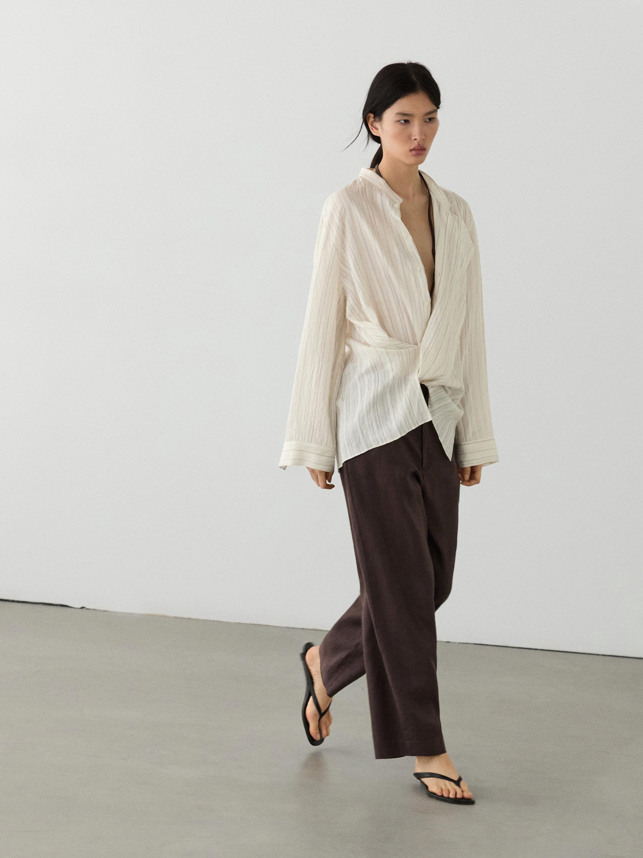 Flowing 100% linen trousers